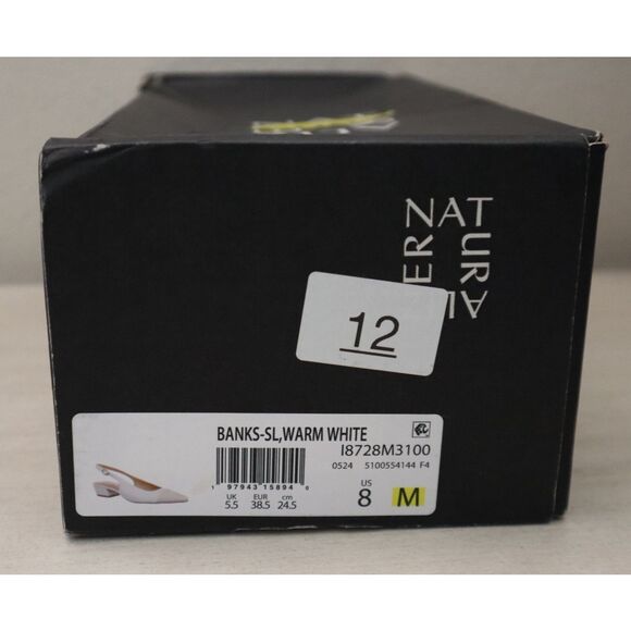 Naturalizer I8728M3100 Women Sz 8M White/Porcelain Leather Banks Slingback Pumps - Picture 14 of 14